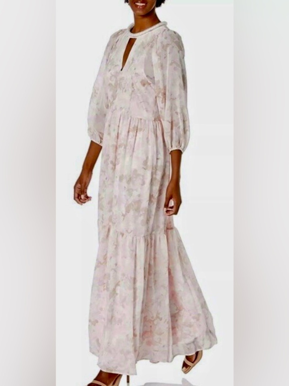 Calvin Klein Blush Floral Maxi Dress